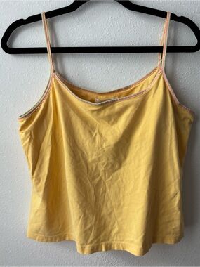 Secret Treasures Yellow Spaghetti Strap Camisole with Multicolor Trim